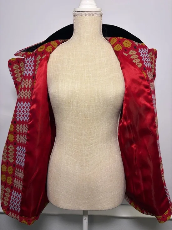 Christian Lacroix 90s Belted Blazer Jacket Black Velvet Collar statement piece - Picture 5 of 7